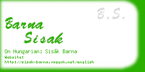 barna sisak business card